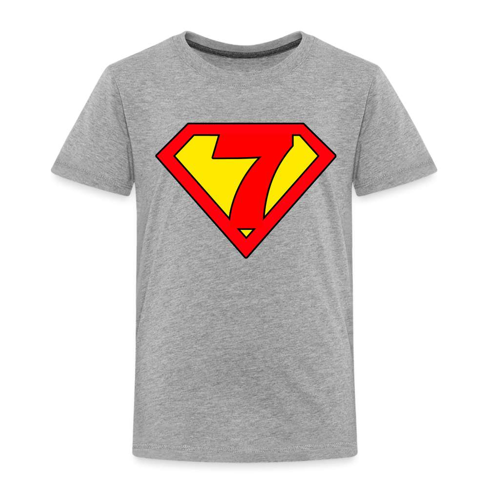 7. Geburtstag - Super Baby Comic Style Geschenk Kinder Premium T-Shirt - Grau meliert