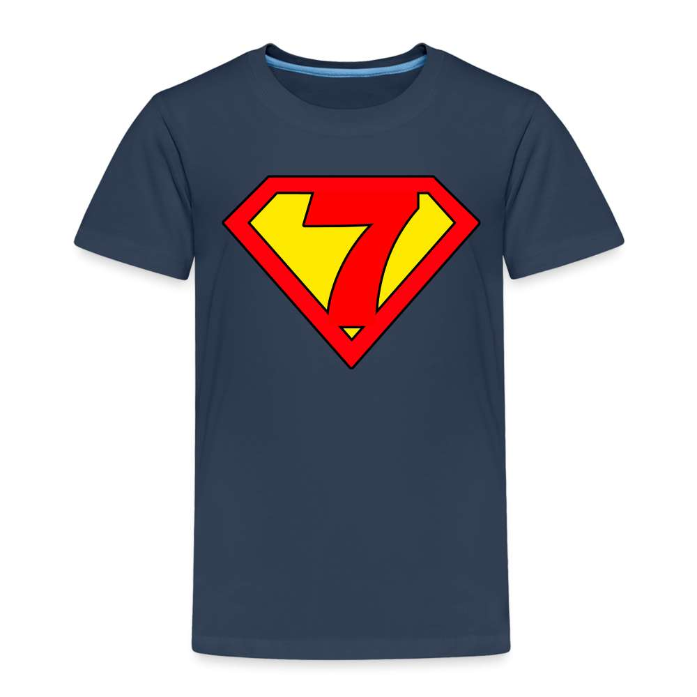 7. Geburtstag - Super Baby Comic Style Geschenk Kinder Premium T-Shirt - Navy