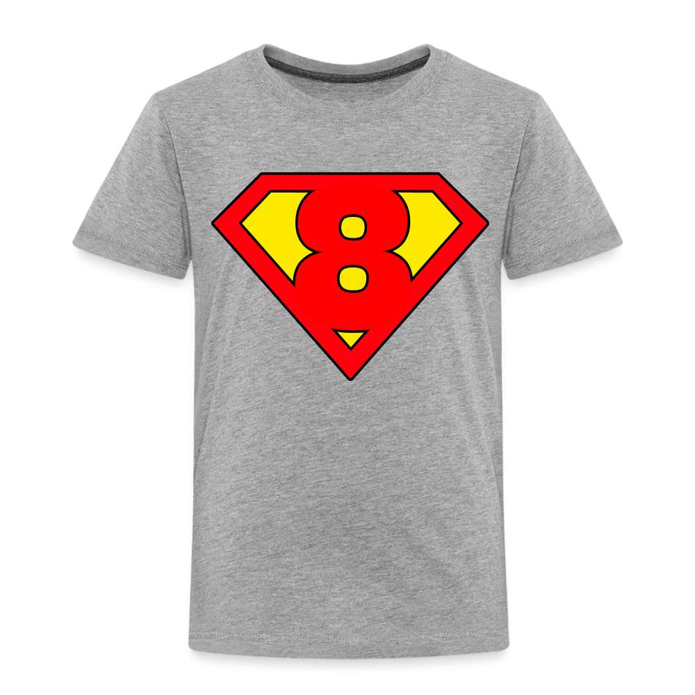 8. Geburtstag - Super Baby Comic Style Geschenk Kinder Premium T-Shirt - Grau meliert