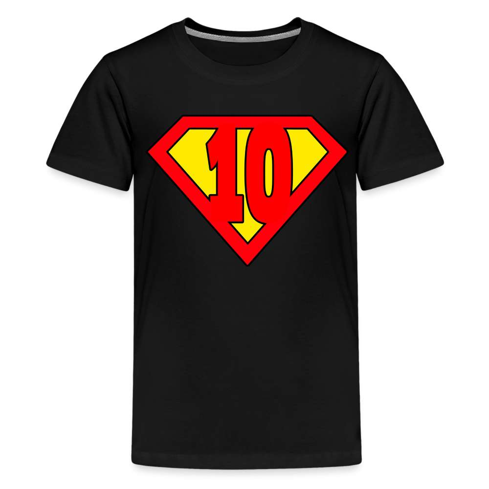 10. Geburtstag - Super Baby Comic Style Geschenk Teenager Premium T-Shirt - Schwarz