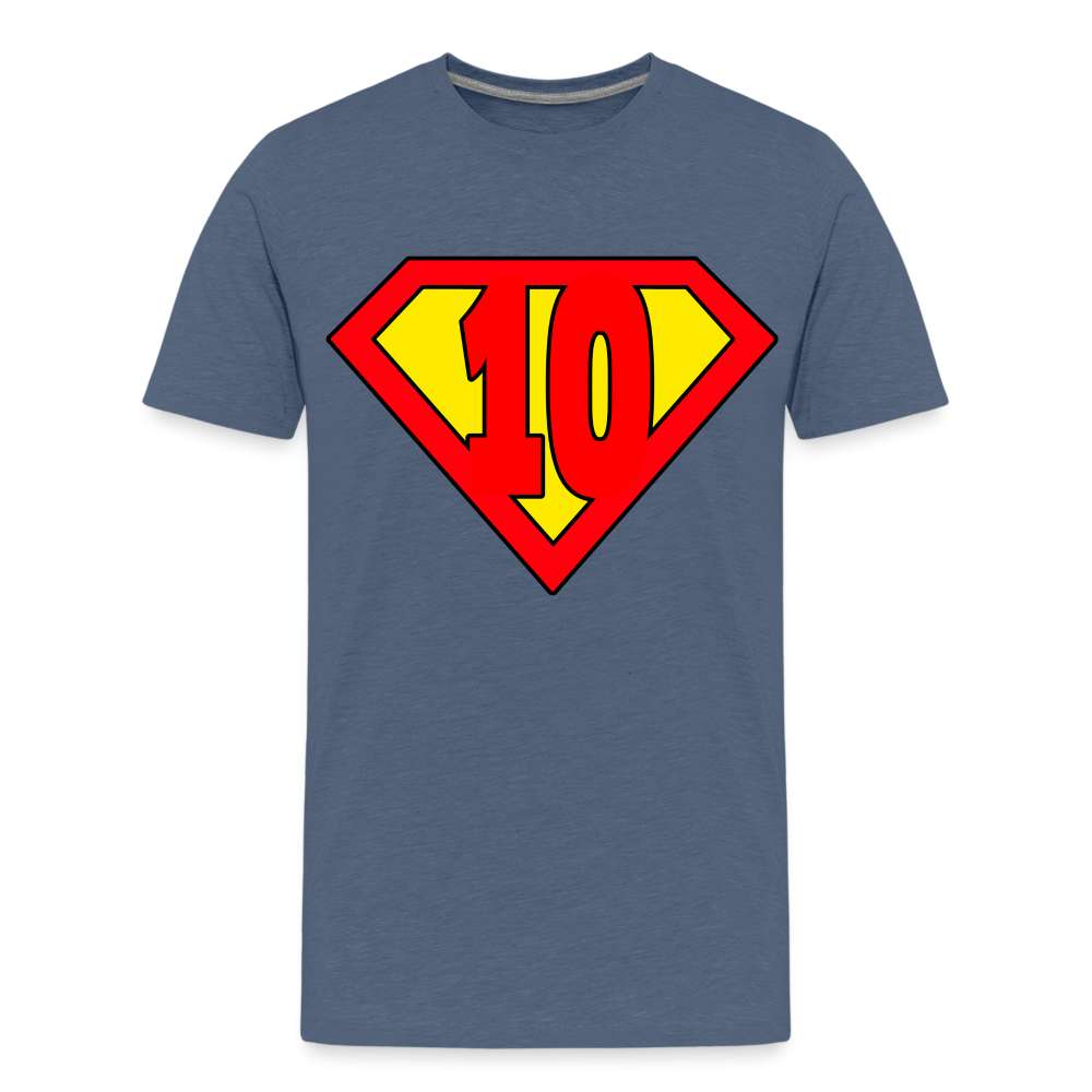 10. Geburtstag - Super Baby Comic Style Geschenk Teenager Premium T-Shirt - Blau meliert