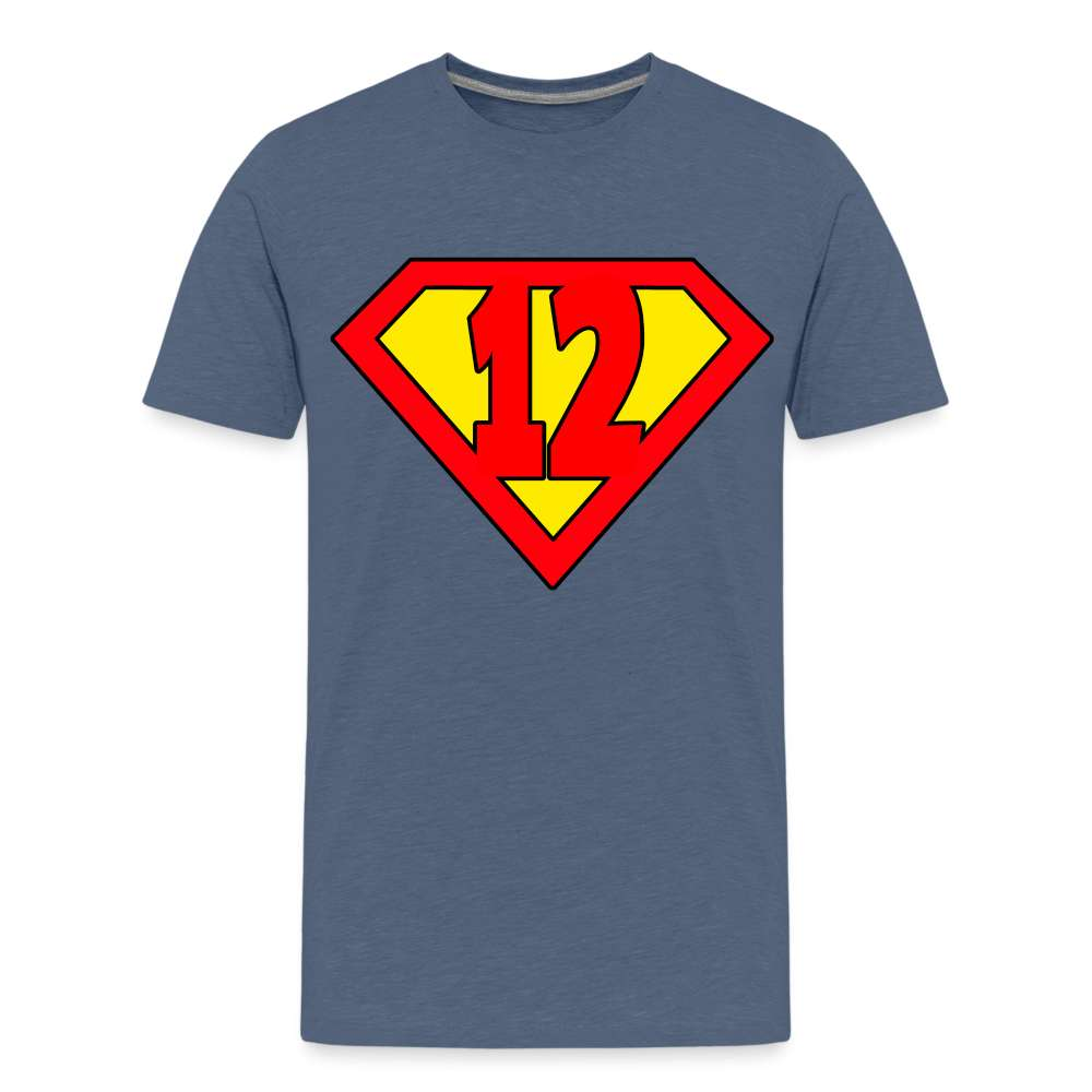 12. Geburtstag - Super Baby Comic Style Geschenk Teenager Premium T-Shirt - Blau meliert