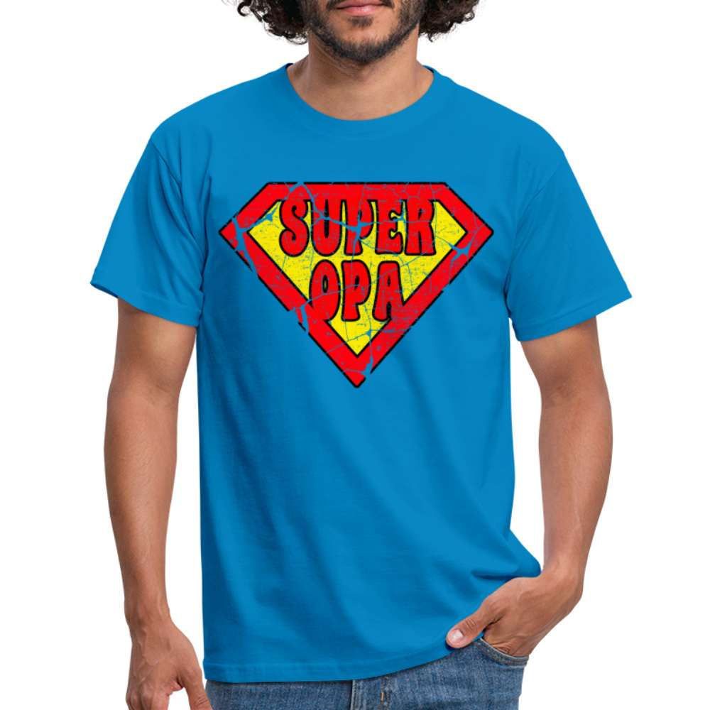 Super Opa Comic Style - Großvater Geburtstag Geschenk T-Shirt - Royalblau