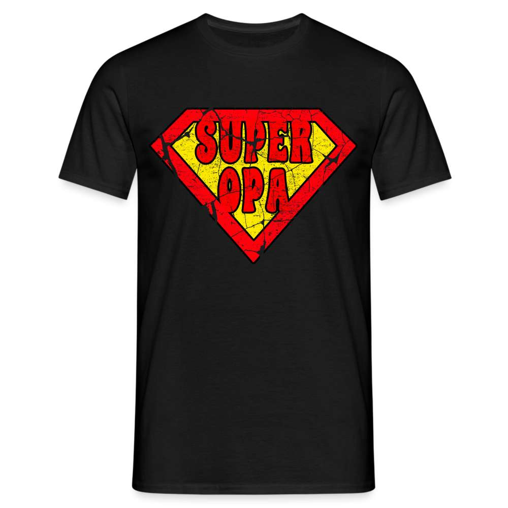 Super Opa Comic Style - Großvater Geburtstag Geschenk T-Shirt - Schwarz