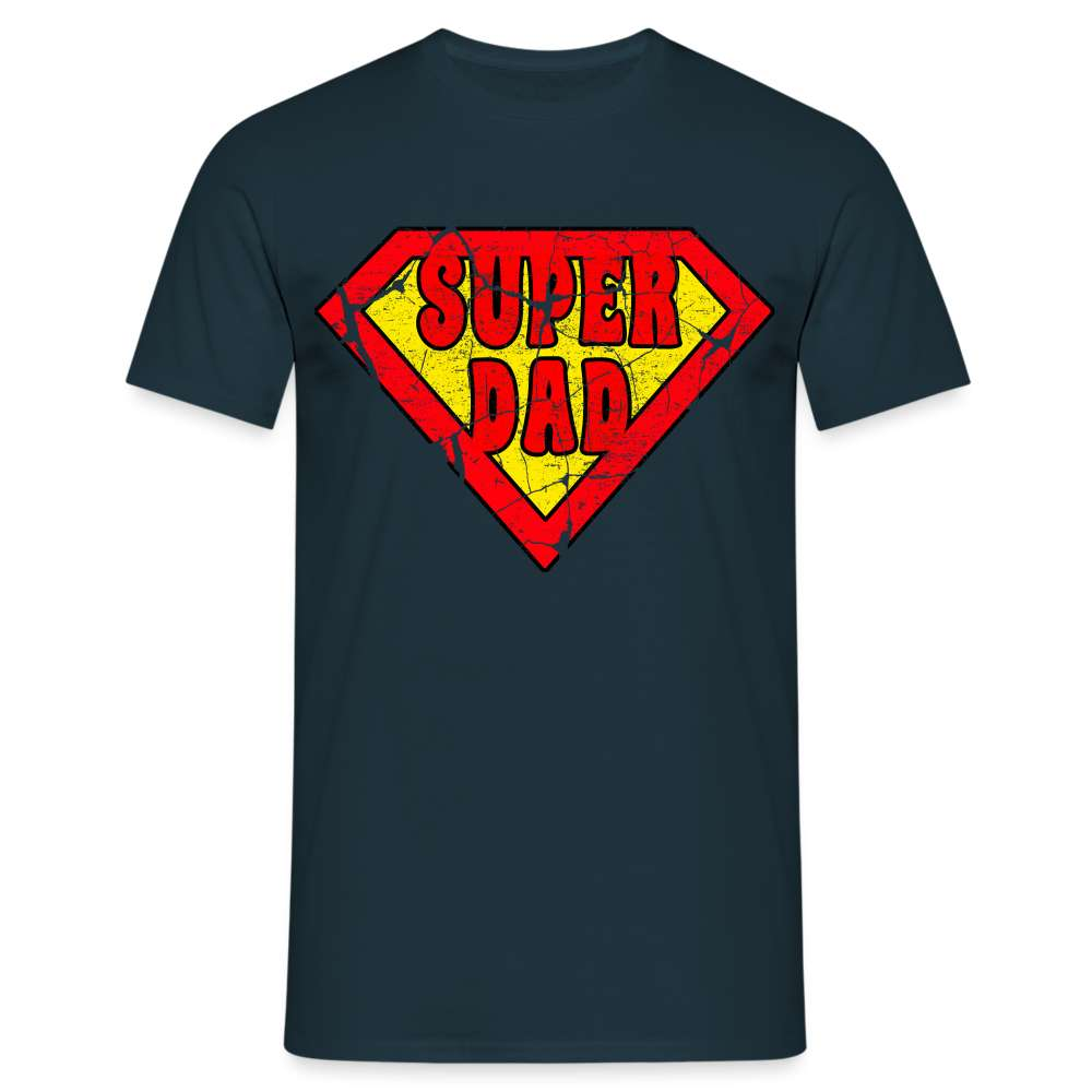 Super Dad Comic Style - Vatertag Geburtstag Geschenk T-Shirt - Navy