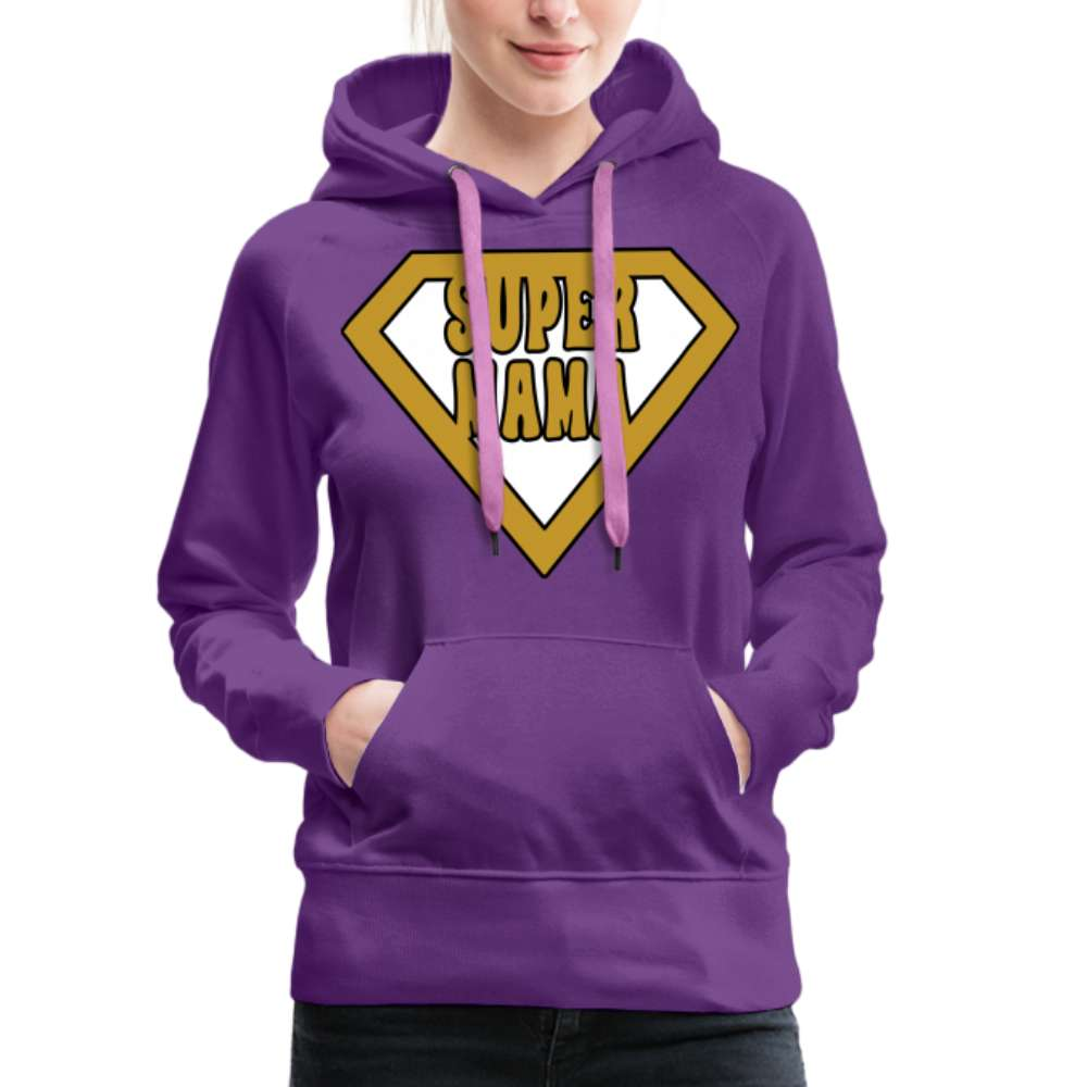 Mutter Mama Shirt Super Mama Comic Style Geschenk Frauen Premium Hoodie - Purple