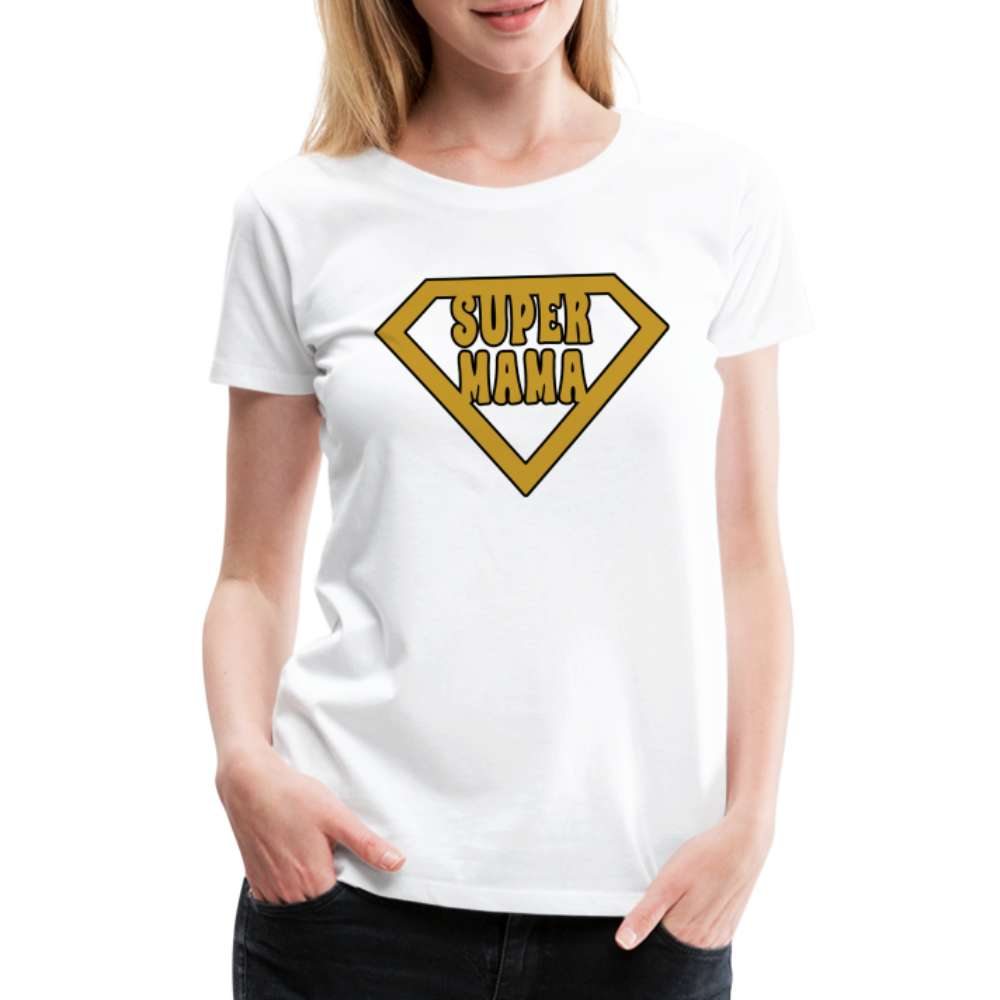 Mutter Mama Shirt Super Mama Comic Style Geschenk Premium T-Shirt - weiß
