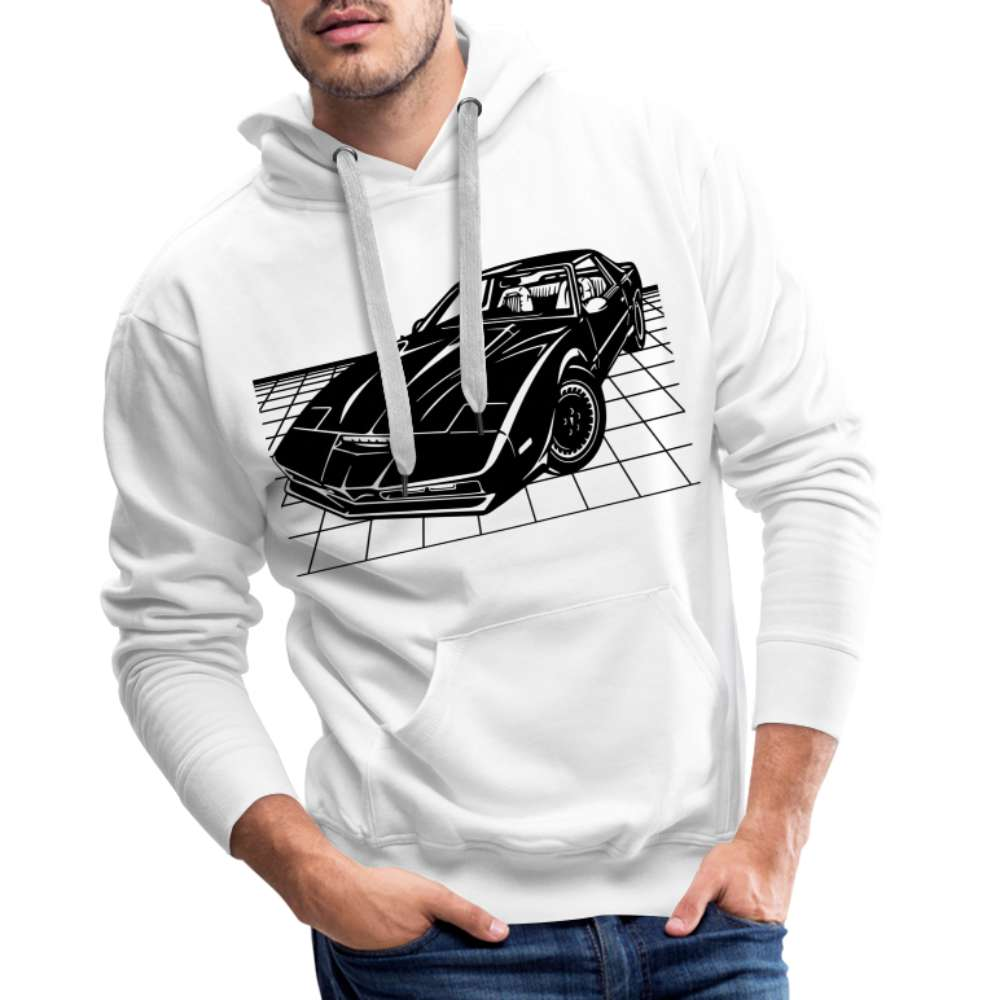 80er Retro Kult Auto Geschenk Hoodie für 80's Serien Fans - weiß