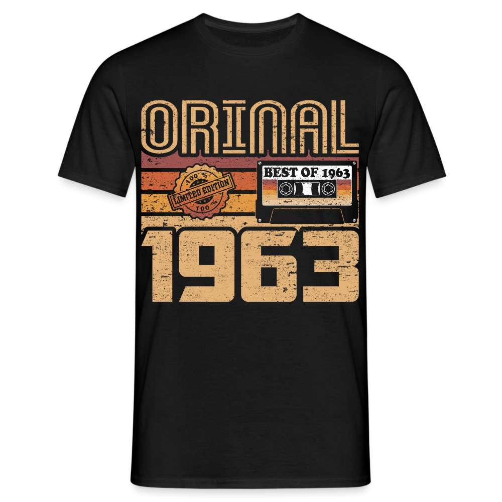 60. Geburtstag Geschenk Shirt 1963 Retro Limited Edition Geschenkidee T-Shirt - Schwarz