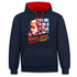 80er Retro Gaming 8-Bit Gaming Kontrast-Hoodie - Navy/Rot