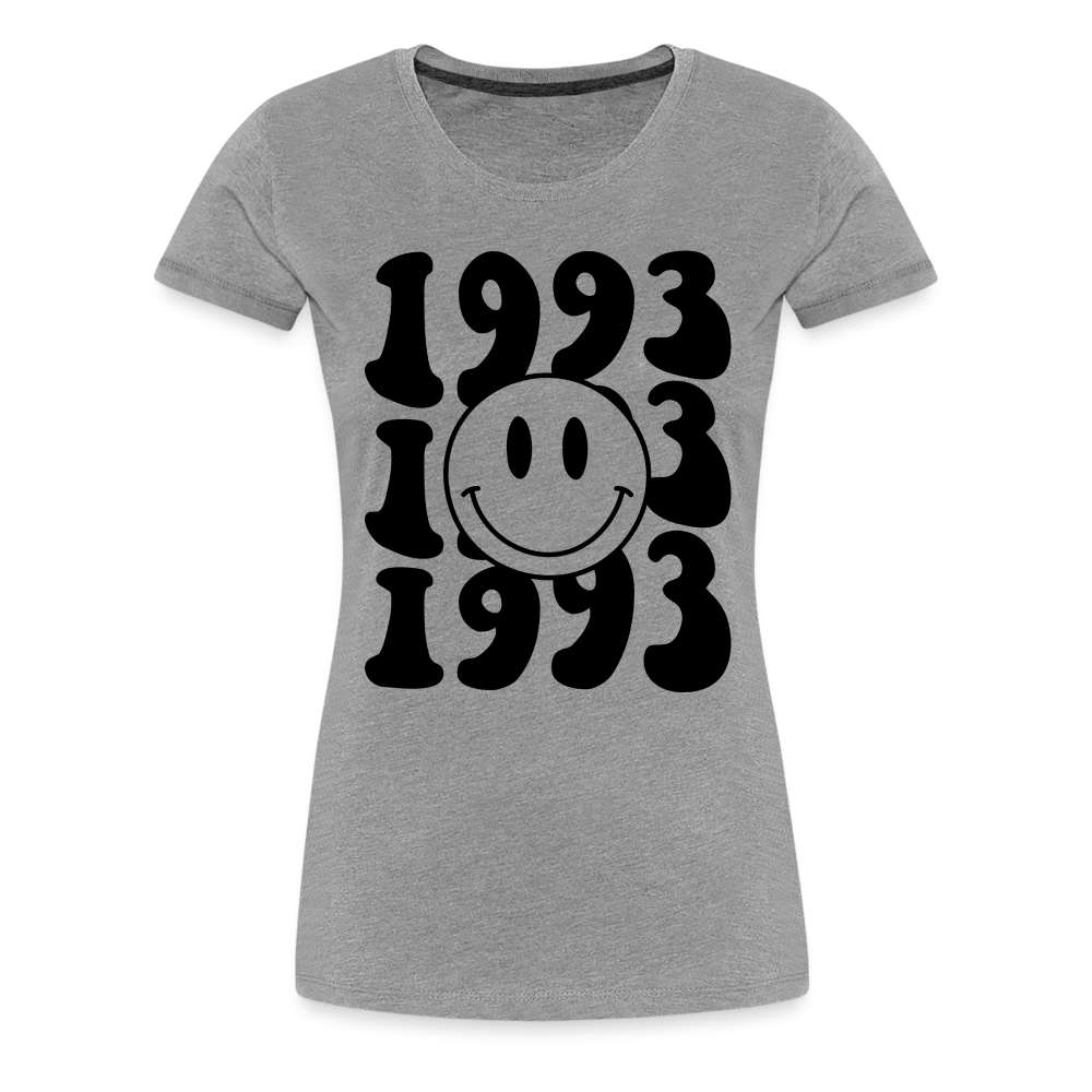 30. Geburtstags Shirt 1993 Smiley Retro Style Frauen Premium T-Shirt - Grau meliert