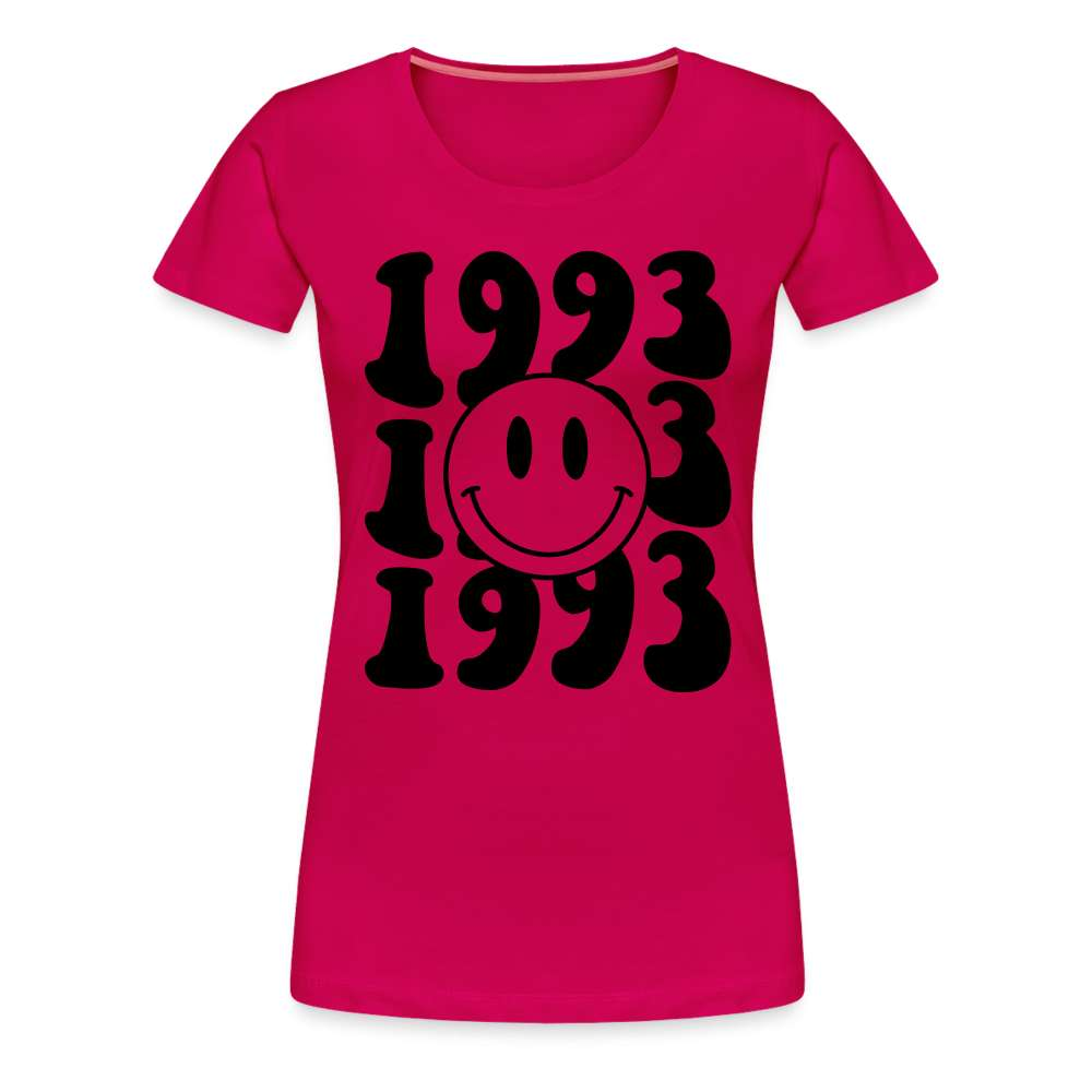 30. Geburtstags Shirt 1993 Smiley Retro Style Frauen Premium T-Shirt - dunkles Pink