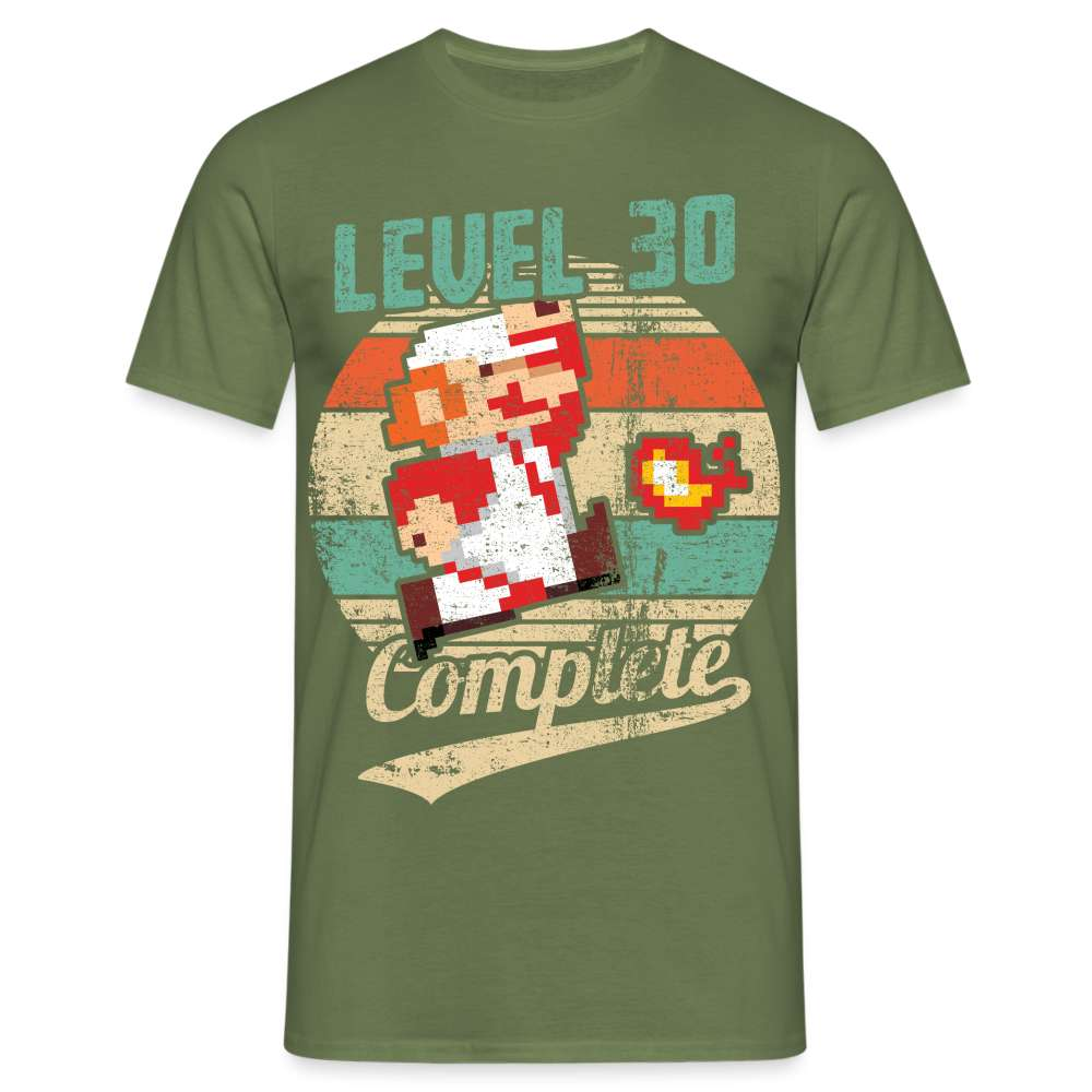 30. Geburtstag Gamer Shirt - Level 30 Complete Retro Style Geschenk T-Shirt - Militärgrün