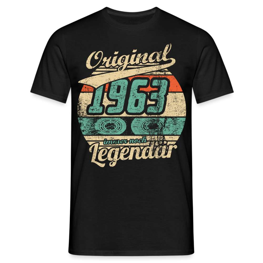 60. Geburtstag Original Retro Kassette - Legendär 1962 Geschenk T-Shirt - Schwarz