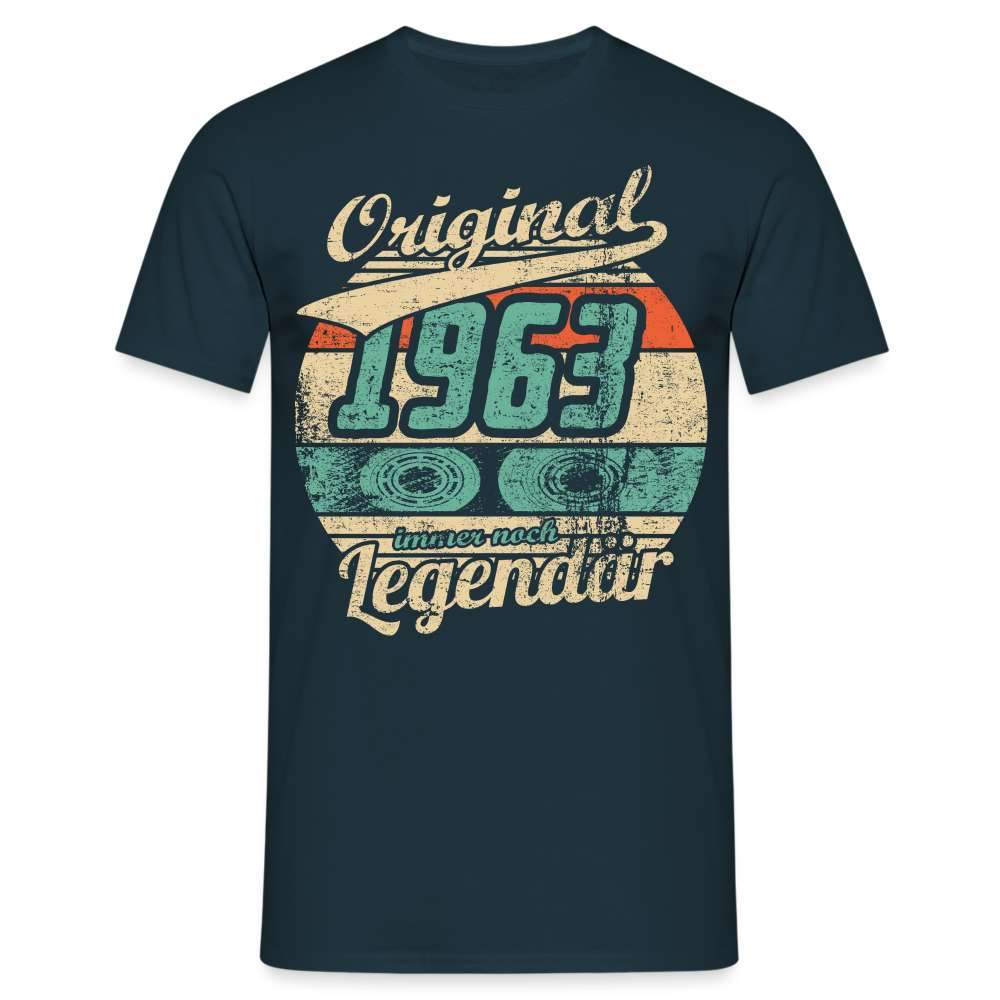 60. Geburtstag Original Retro Kassette - Legendär 1962 Geschenk T-Shirt - Navy