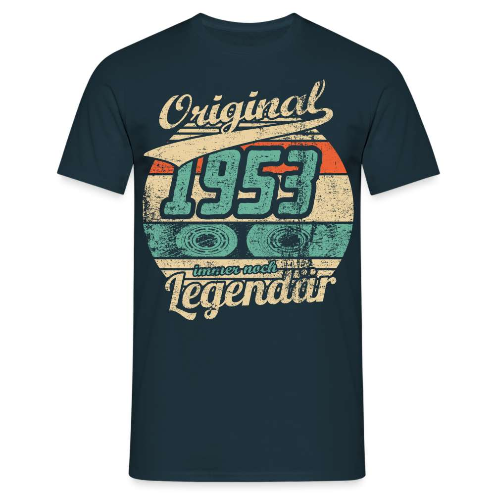 70. Geburtstag Original Retro Kassette - Legendär 1952 Geschenk T-Shirt - Navy