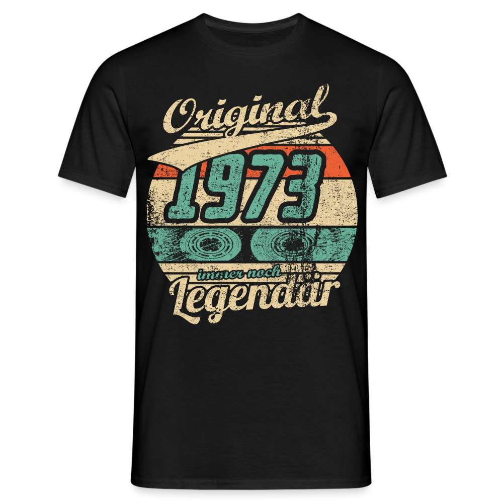 50. Geburtstag Original Retro Kassette - Legendär 1972 Geschenk T-Shirt - Schwarz