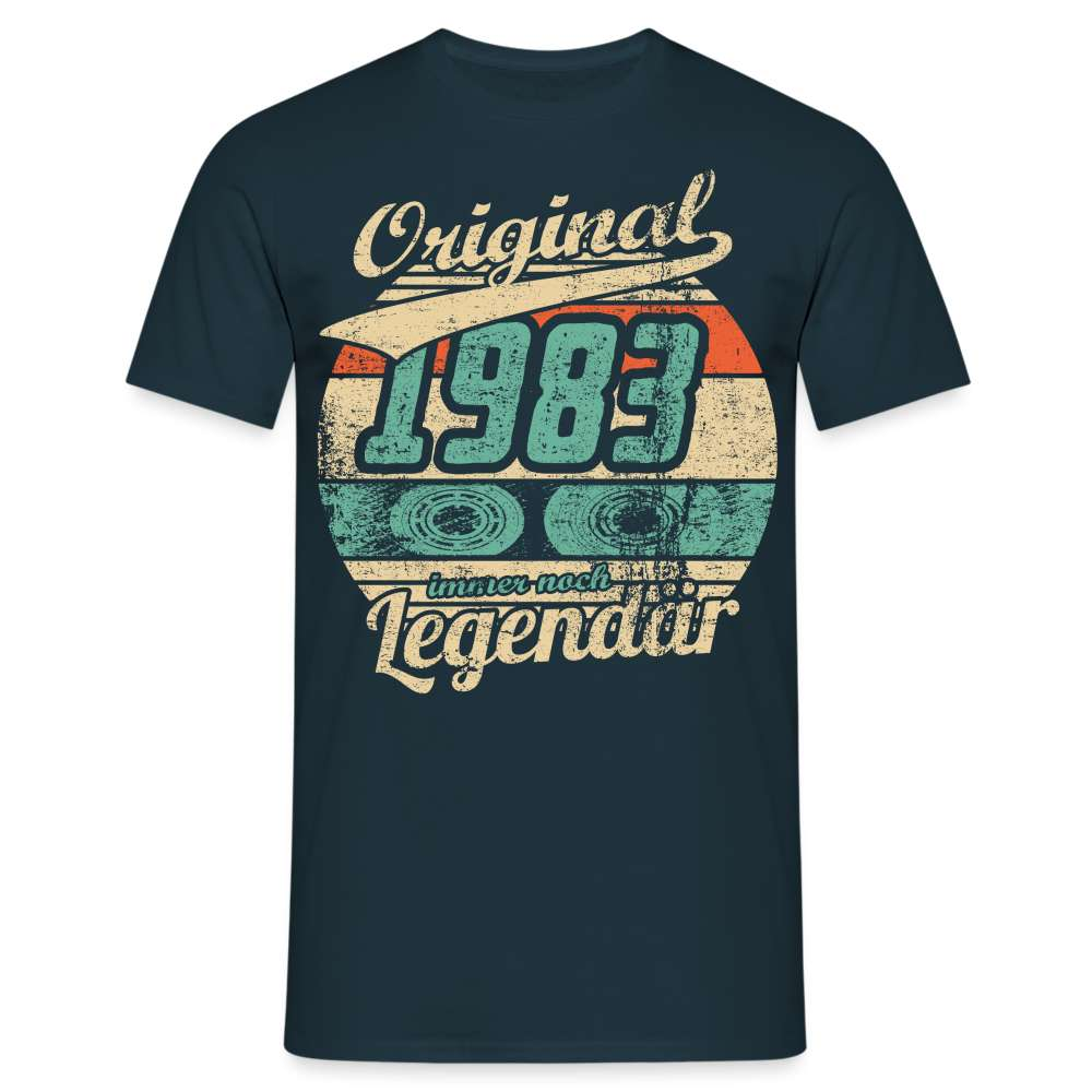 40. Geburtstag Original Retro Kassette - Legendär 1982 Geschenk T-Shirt - Navy