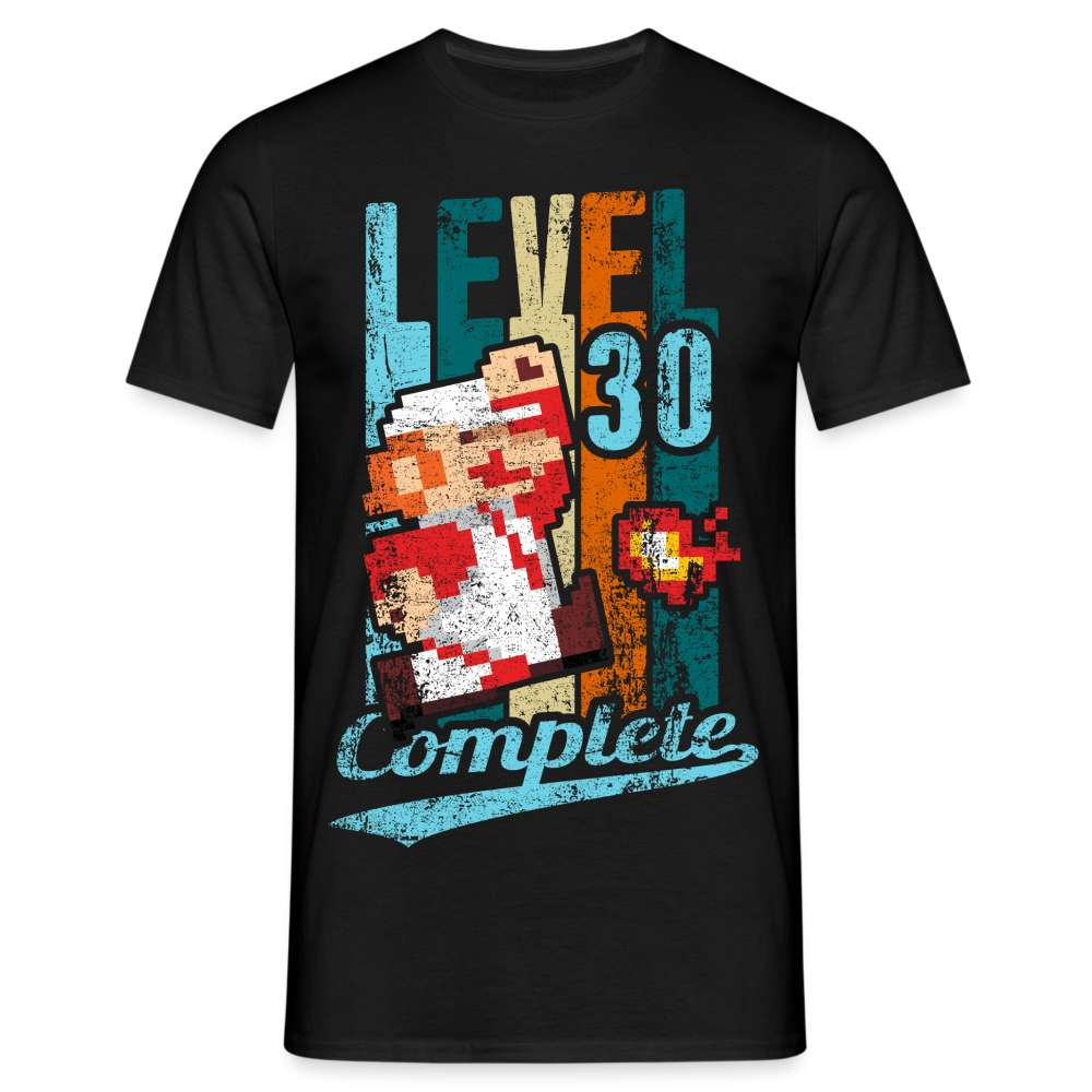 30. Geburtstag Retro Gamer Style Level 30 Complete Geschenk T-Shirt - Schwarz