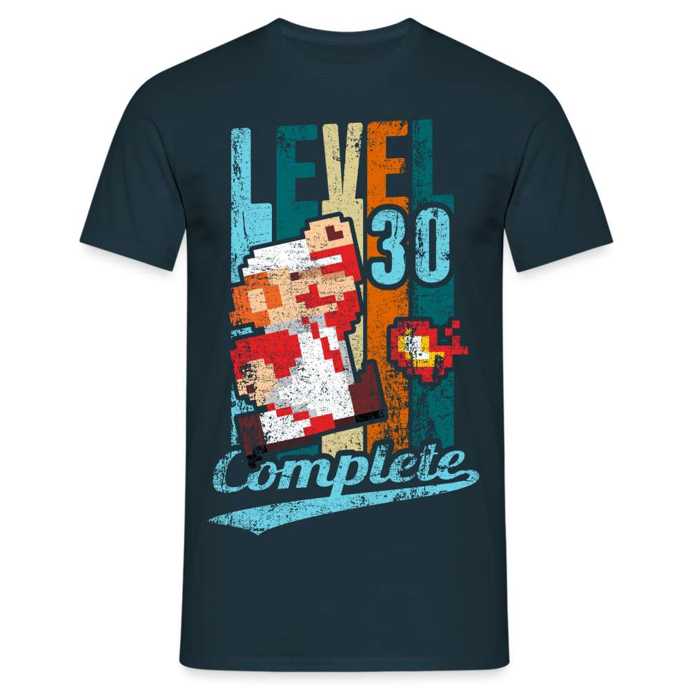 30. Geburtstag Retro Gamer Style Level 30 Complete Geschenk T-Shirt - Navy