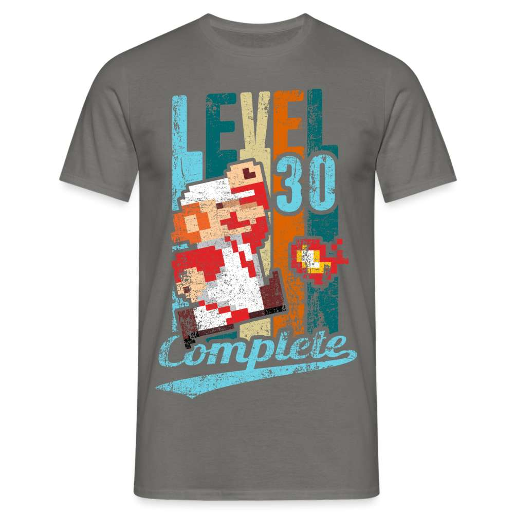 30. Geburtstag Retro Gamer Style Level 30 Complete Geschenk T-Shirt - Graphit