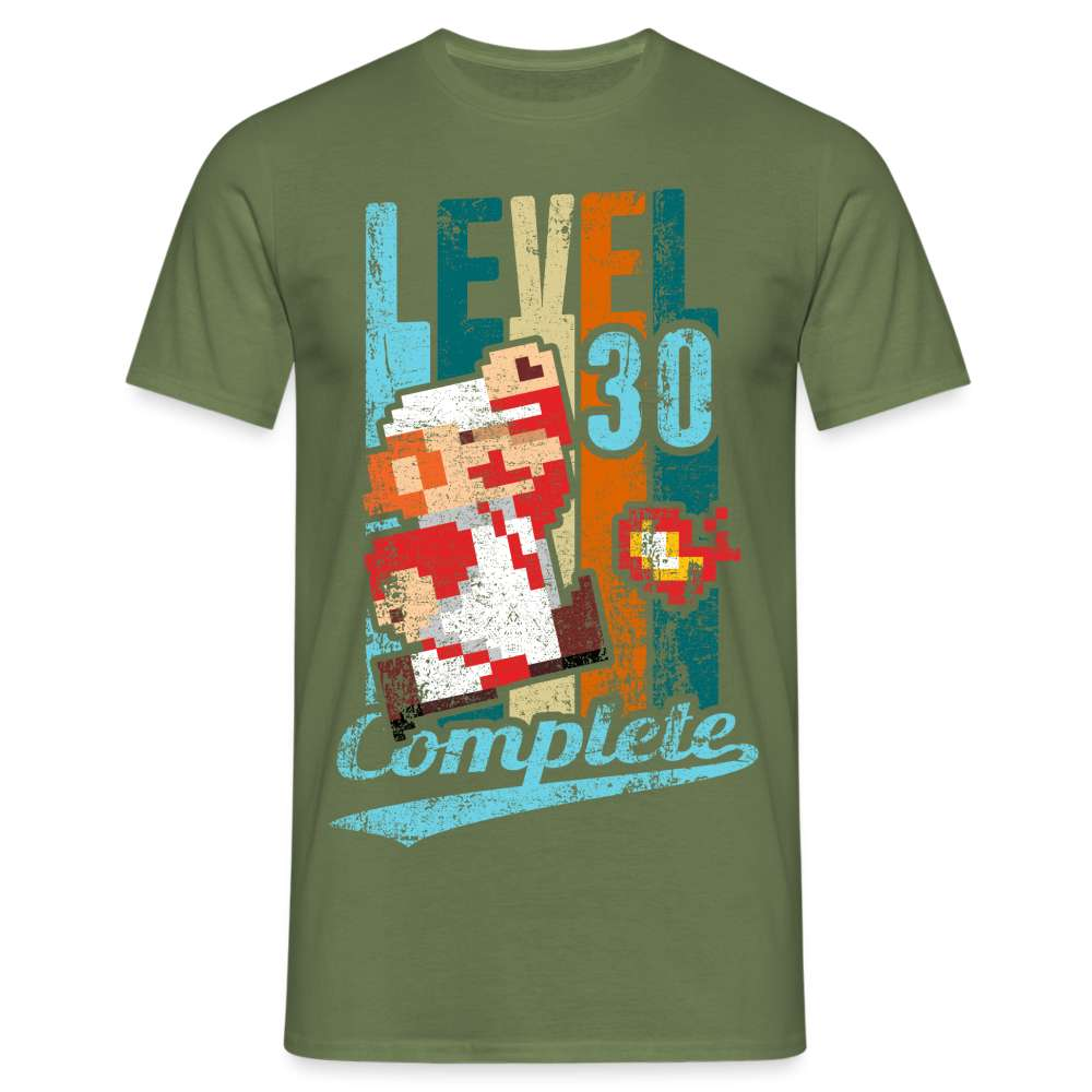 30. Geburtstag Retro Gamer Style Level 30 Complete Geschenk T-Shirt - Militärgrün