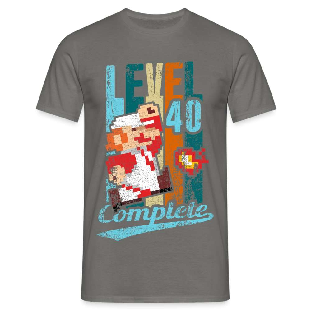40. Geburtstag Retro Gamer Style Level 40 Complete Geschenk T-Shirt - Graphit