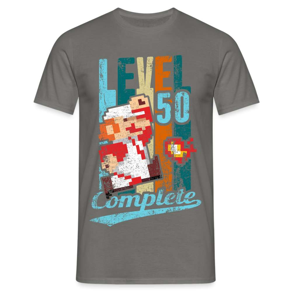 50. Geburtstag Retro Gamer Style Level 50 Complete Geschenk T-Shirt - Graphit