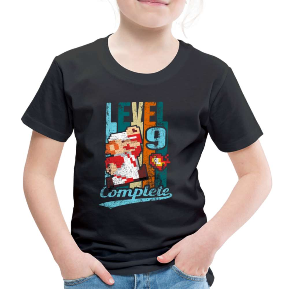 9. Geburtstag Retro Gamer Style Level 9 Complete Geschenk Kinder T-Shirt - Schwarz