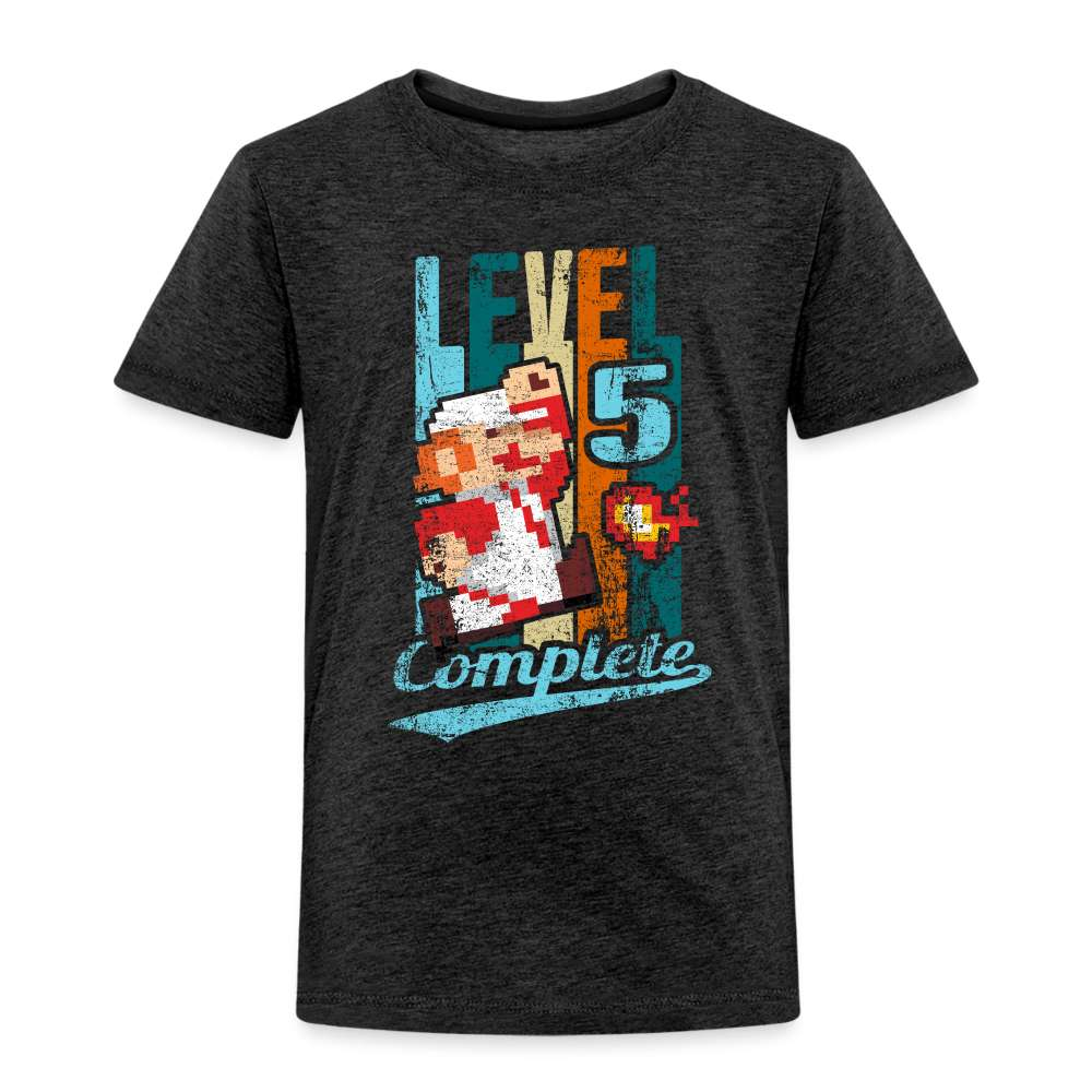 5. Geburtstag Retro Gamer Style Level 5 Complete Geschenk Kinder T-Shirt - Anthrazit