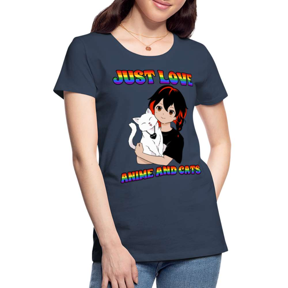 Just Love Anime - Regenbogen - Premium T-Shirt - Navy