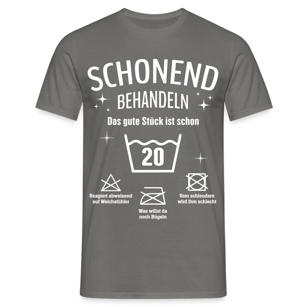 20. Geburtstags T-Shirt Schonend Behandeln - Das gute Stück is schon 20 Lustiges Geschenk Shirt - Graphit