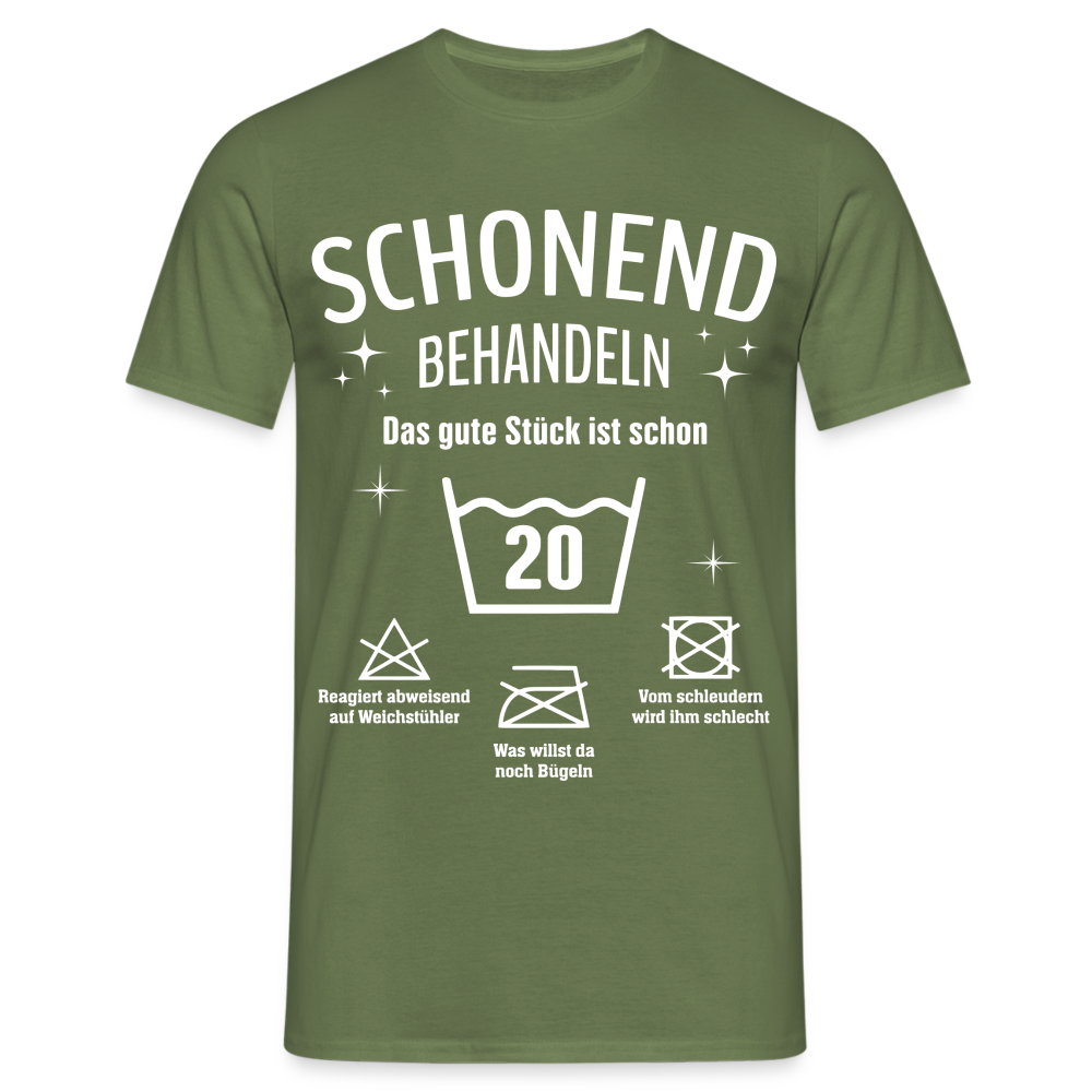 20. Geburtstags T-Shirt Schonend Behandeln - Das gute Stück is schon 20 Lustiges Geschenk Shirt - Militärgrün