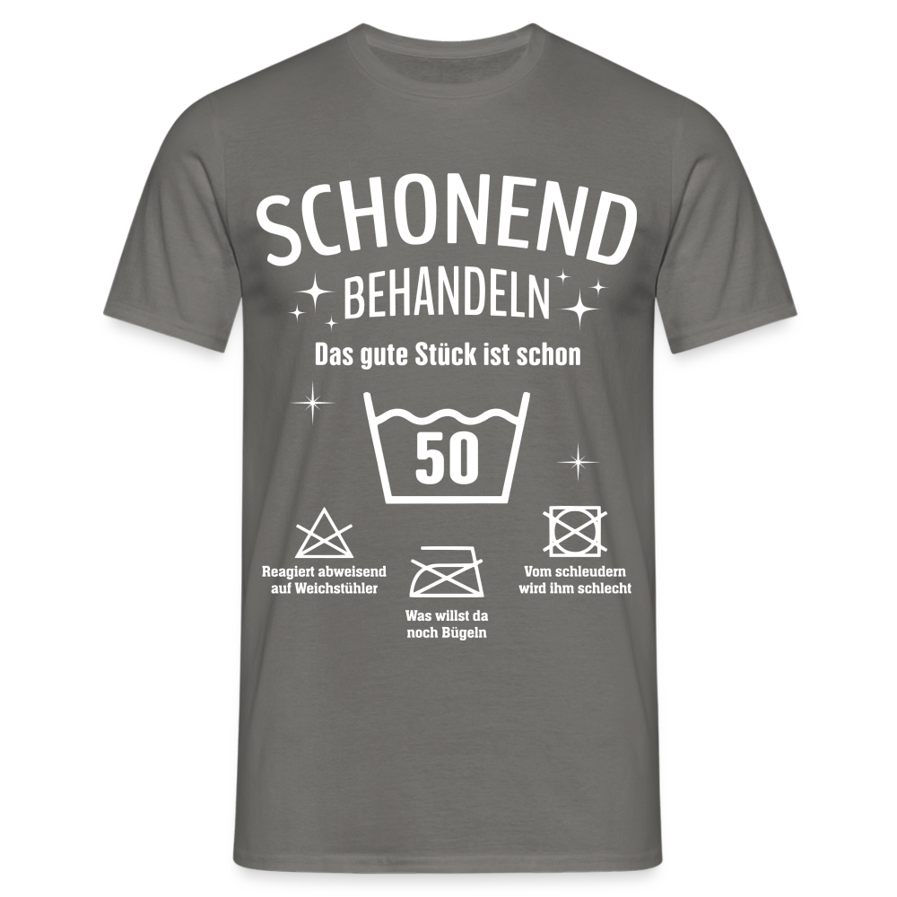 50. Geburtstags T-Shirt Schonend Behandeln - Das gute Stück is schon 50 Lustiges Geschenk Shirt - Graphit