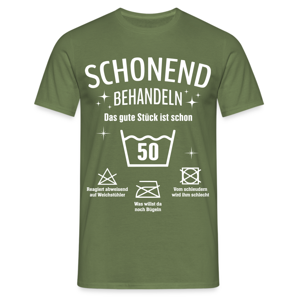 50. Geburtstags T-Shirt Schonend Behandeln - Das gute Stück is schon 50 Lustiges Geschenk Shirt - Militärgrün