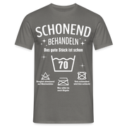 70. Geburtstags T-Shirt Schonend Behandeln - Das gute Stück is schon 70 Lustiges Geschenk Shirt - Graphit