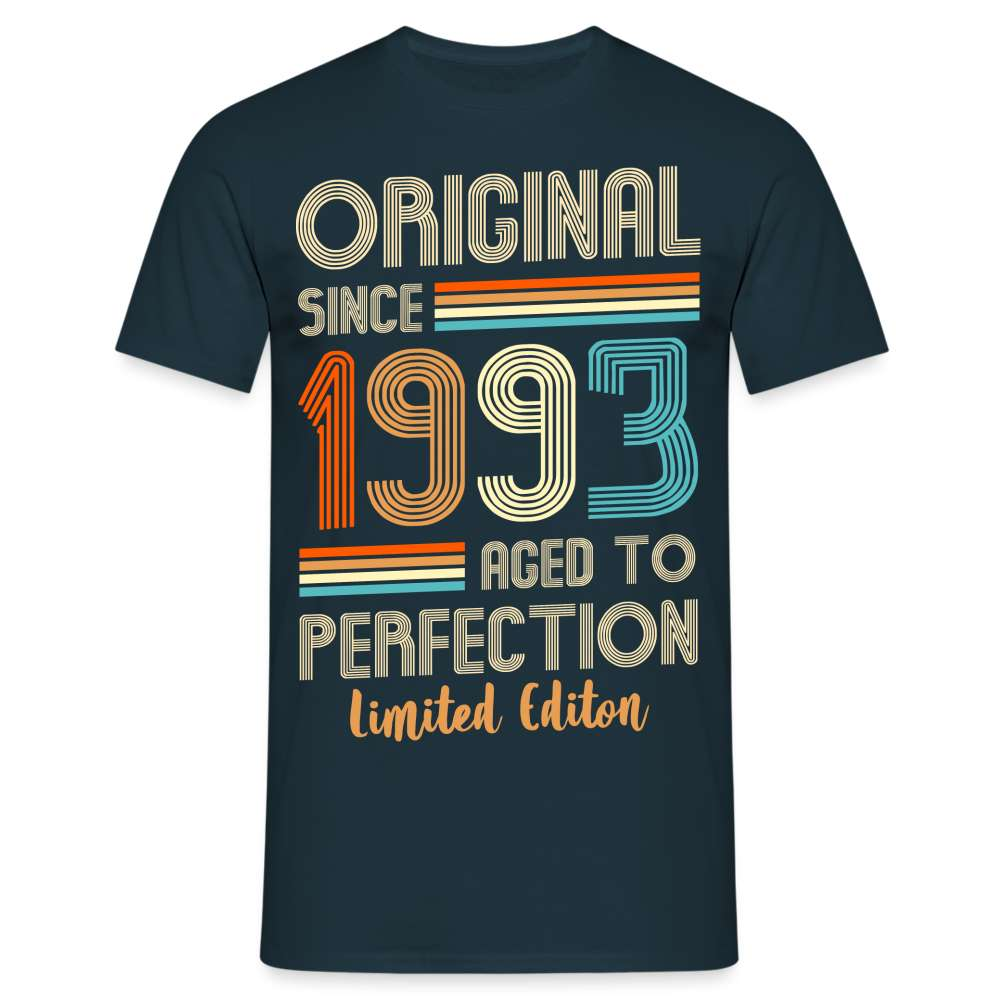 30. Geburtstag - Geboren 1993 - Aged To Perfection- Limited Edition Geschenk T-Shirt - Navy