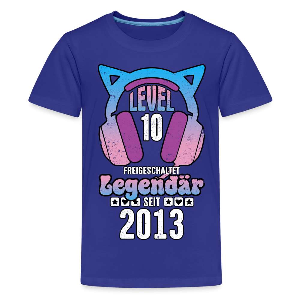 10. Geburtstag Gamer Shirt Level 10 Freigeschaltet Geschenk Premium T-Shirt - Königsblau