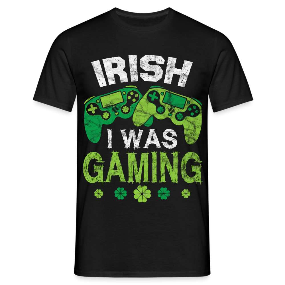 Irish I Was Gaming Funny St Patricks Day Gamer Geschenk T-Shirt - Schwarz