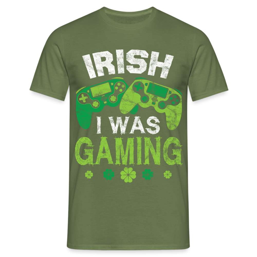 Irish I Was Gaming Funny St Patricks Day Gamer Geschenk T-Shirt - Militärgrün