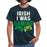 Irish I Was Gaming Funny St Patricks Day Gamer Geschenk T-Shirt - Navy