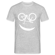 Fahrradfahrer Fahrrad Smiley Geschenkidee Männer T-Shirt - Grau meliert