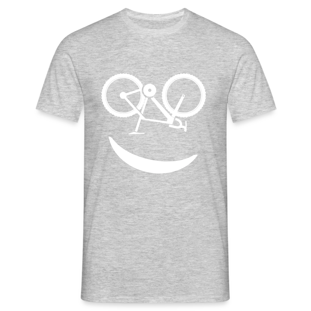 Fahrradfahrer Fahrrad Smiley Geschenkidee Männer T-Shirt - Grau meliert