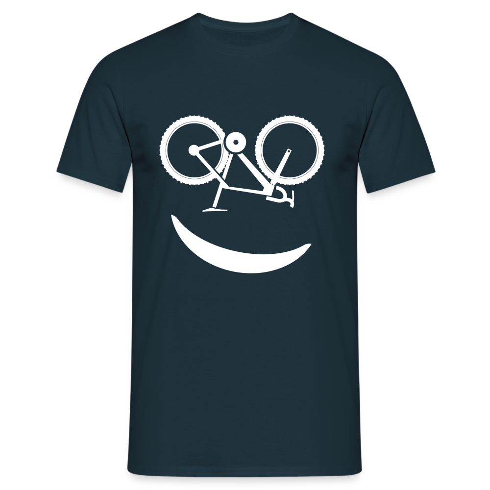 Fahrradfahrer Fahrrad Smiley Geschenkidee Männer T-Shirt - Navy