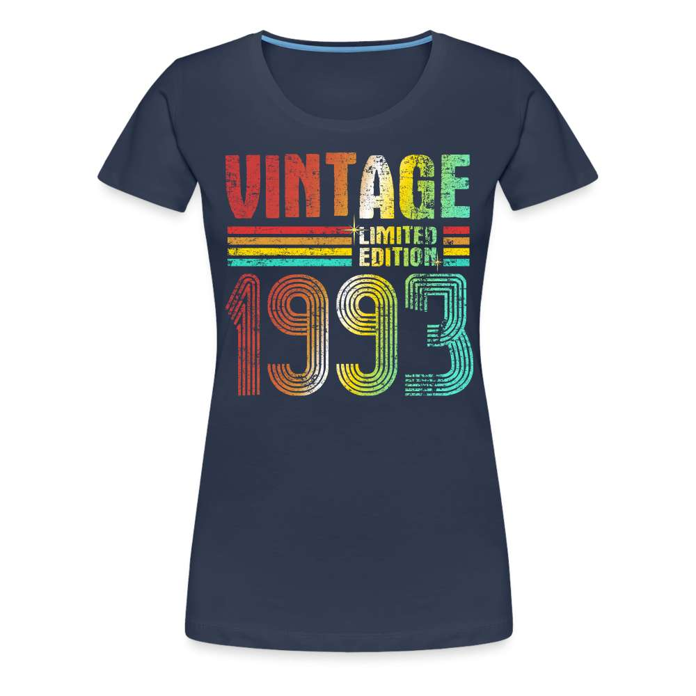 30. Geburtstag Vintage Retro Limited Edition Geboren 1993 Geschenk Frauen Premium T-Shirt - navy