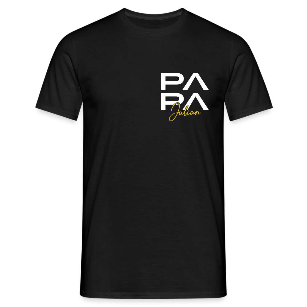 Papa Shirt Personalisierbar - Vatertag Geschenk T-Shirt - Schwarz