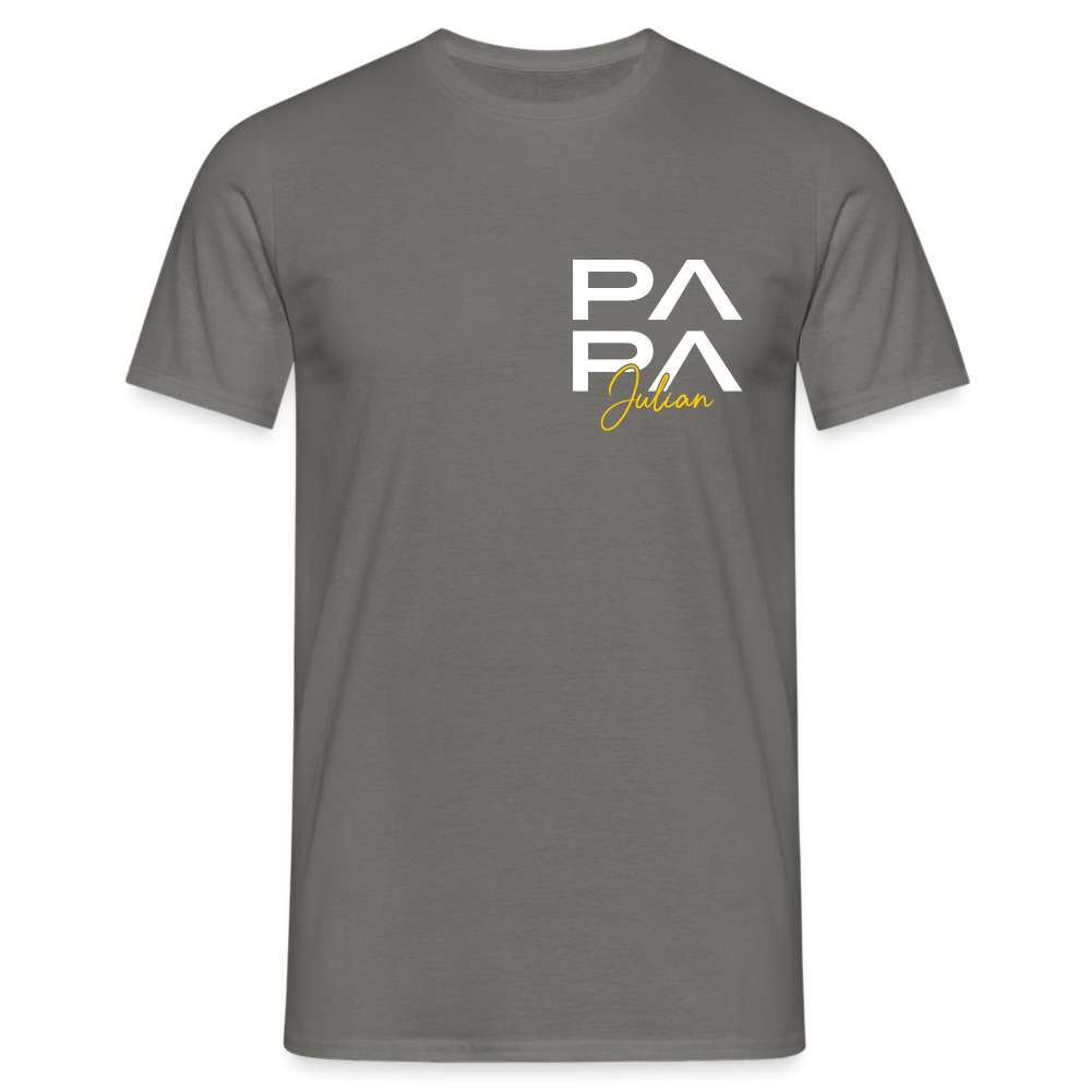 Papa Shirt Personalisierbar - Vatertag Geschenk T-Shirt - Graphit
