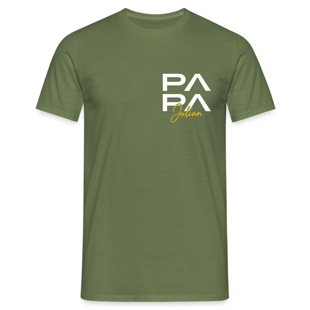 Papa Shirt Personalisierbar - Vatertag Geschenk T-Shirt - Militärgrün