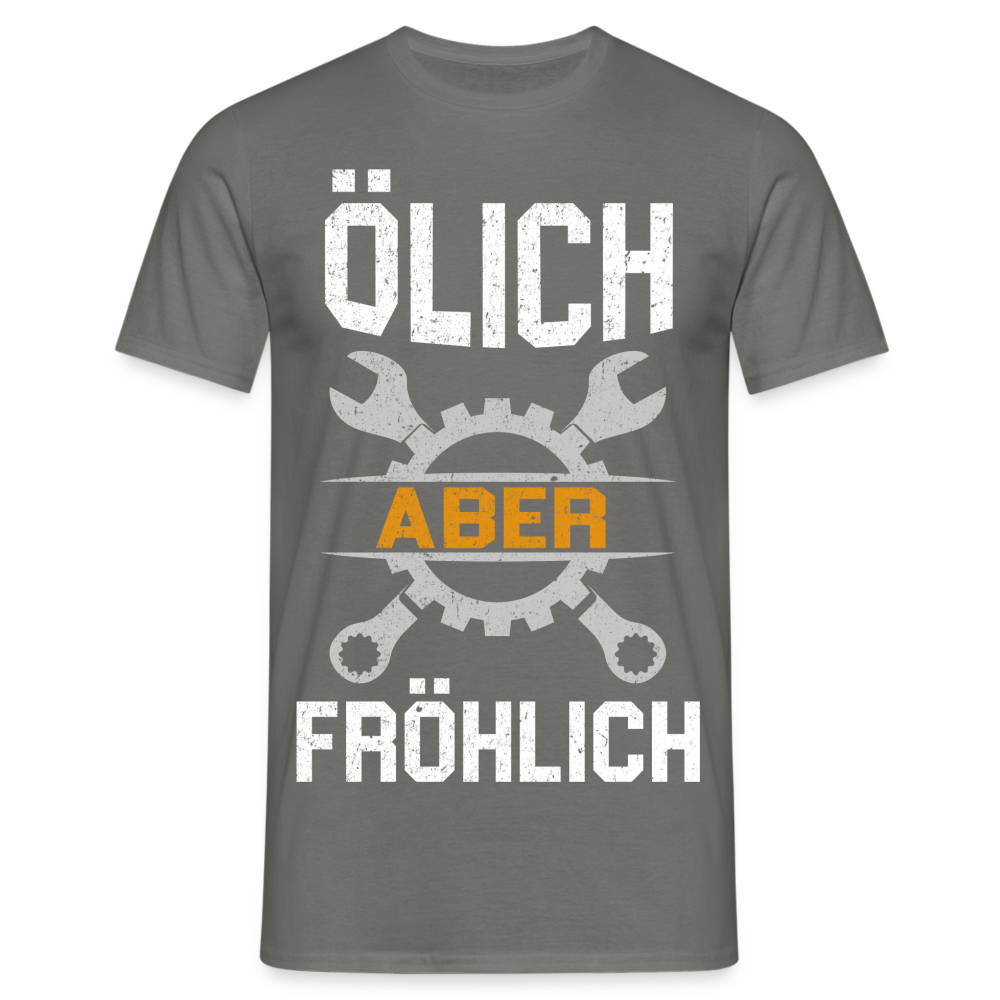 Mechaniker Ölich Aber Fröhlich Lustiges Geschenk T-Shirt - Graphit