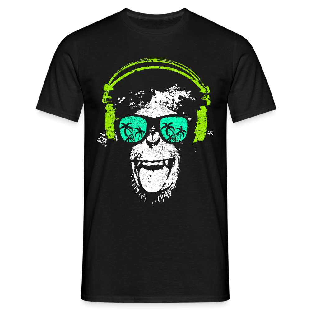 Lustiger DJ Alle mit Kopfhörer und Sonnenbrille - Lustiges T-Shirt - Schwarz